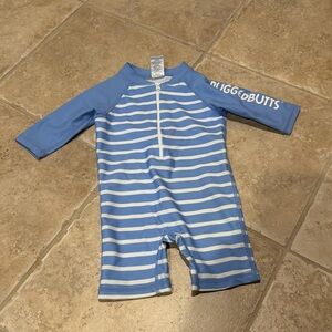 Ruggedbutts Blue Striped Kids Swimwear Rashguard